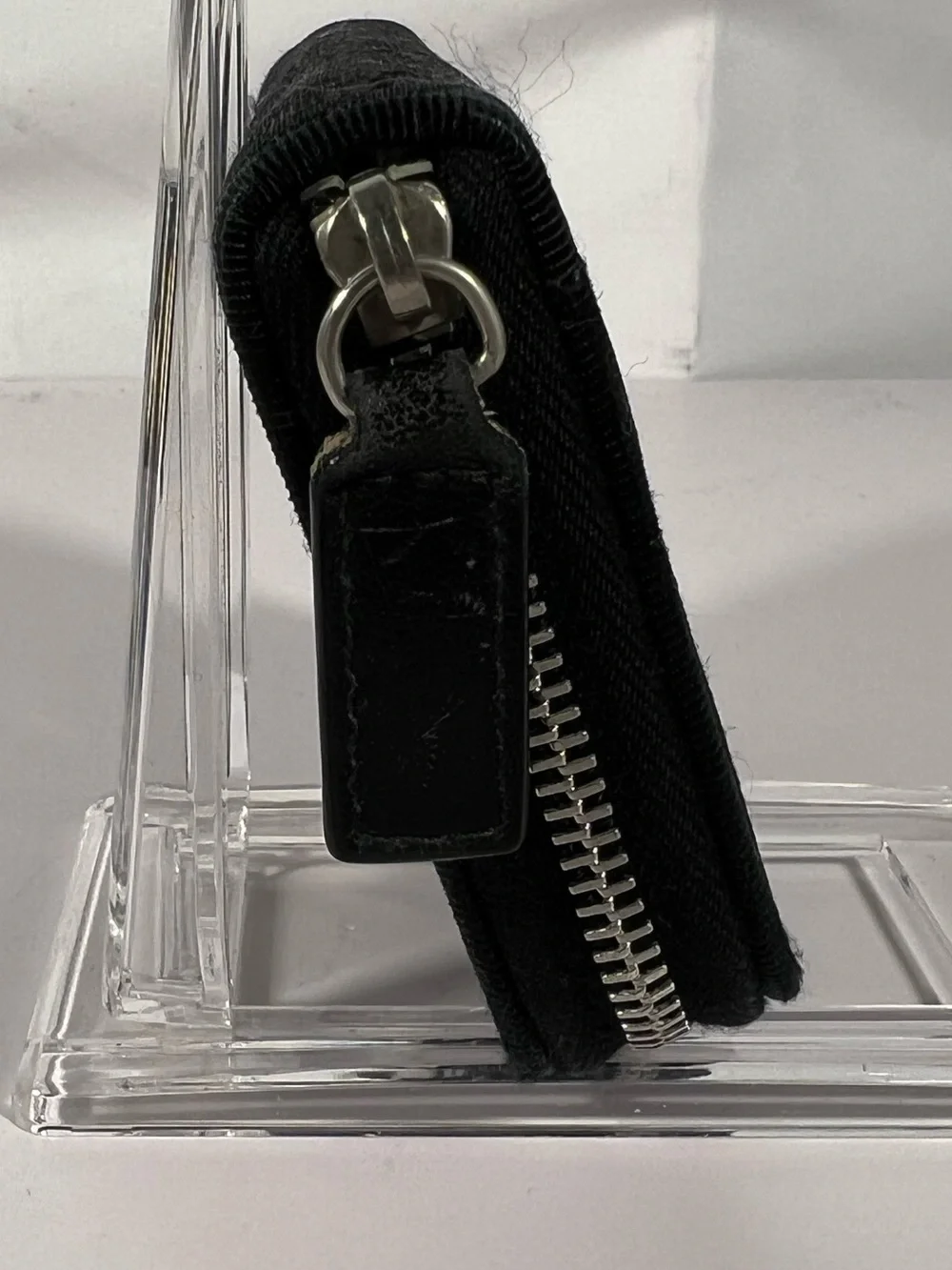 Christian Dior Trotter Zip Wallet Black Jacquard Coin Purse